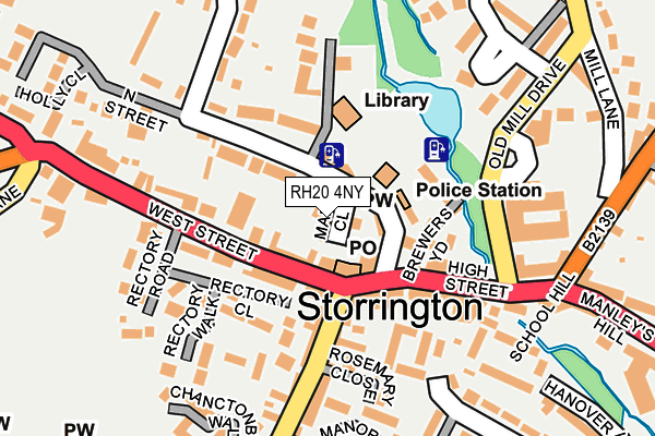 RH20 4NY map - OS OpenMap – Local (Ordnance Survey)