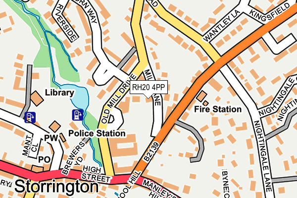 Map of STORRINGTON FOOD SERVICES LTD at local scale