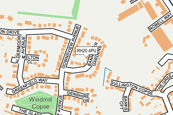 RH20 4PU map - OS OpenMap – Local (Ordnance Survey)