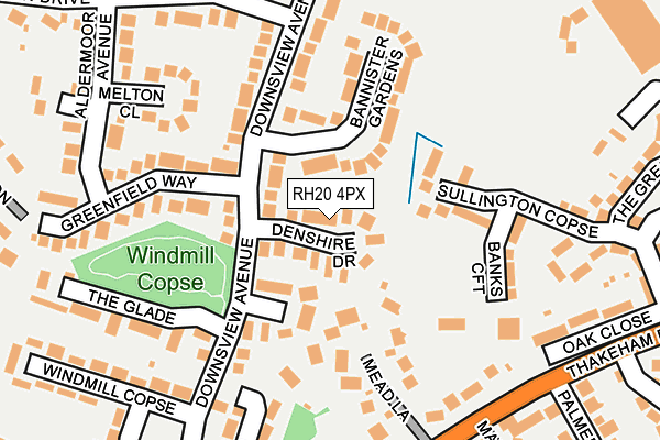 RH20 4PX map - OS OpenMap – Local (Ordnance Survey)