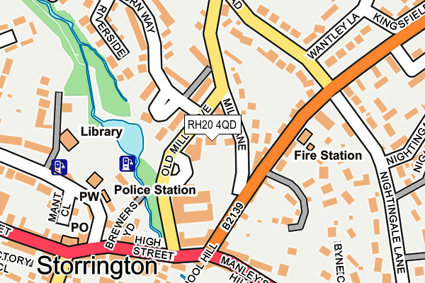 RH20 4QD map - OS OpenMap – Local (Ordnance Survey)