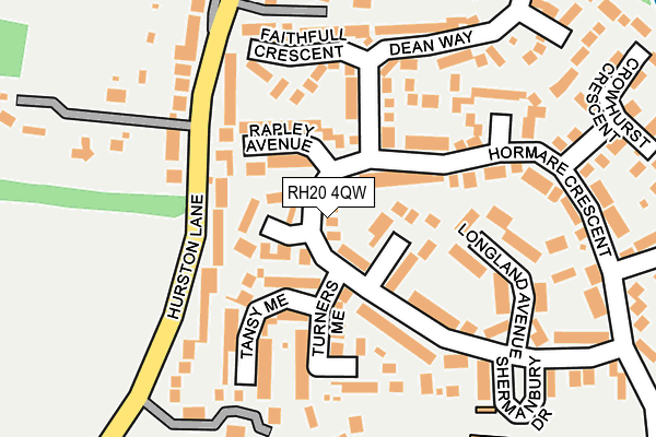 RH20 4QW map - OS OpenMap – Local (Ordnance Survey)