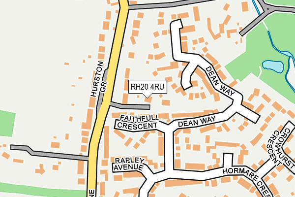 RH20 4RU map - OS OpenMap – Local (Ordnance Survey)