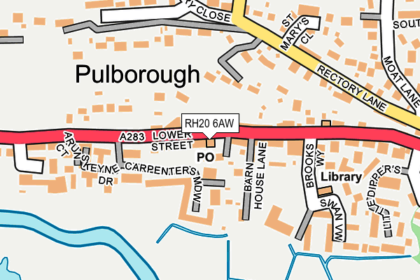 RH20 6AW map - OS OpenMap – Local (Ordnance Survey)