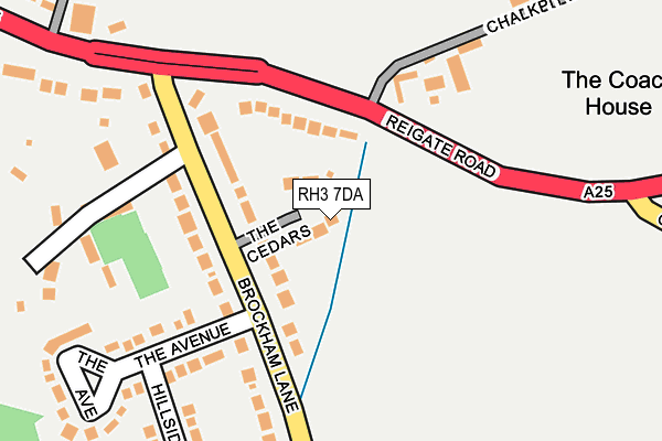 RH3 7DA map - OS OpenMap – Local (Ordnance Survey)