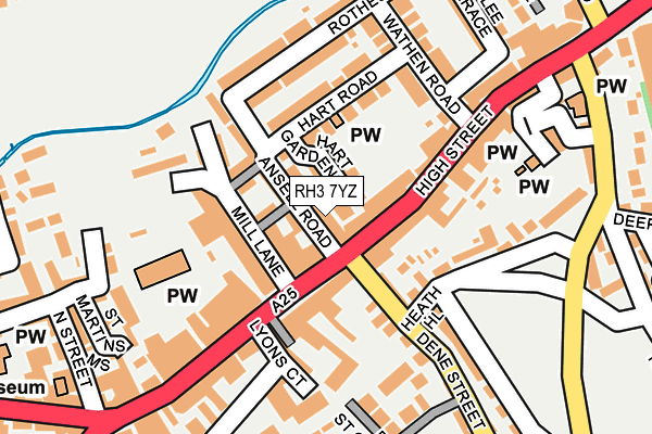 RH3 7YZ map - OS OpenMap – Local (Ordnance Survey)