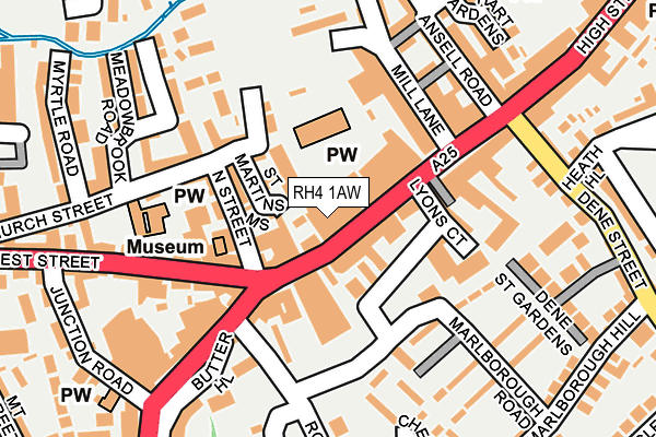 RH4 1AW map - OS OpenMap – Local (Ordnance Survey)
