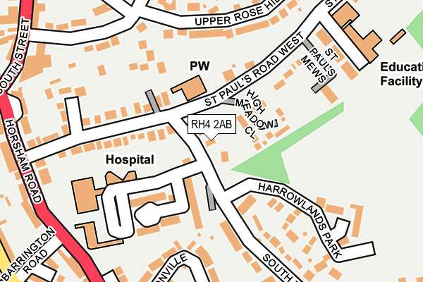 RH4 2AB map - OS OpenMap – Local (Ordnance Survey)