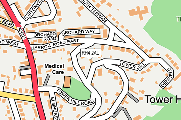 RH4 2AL map - OS OpenMap – Local (Ordnance Survey)