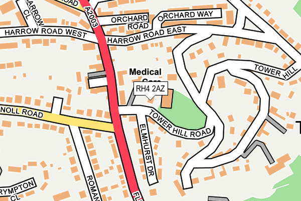 RH4 2AZ map - OS OpenMap – Local (Ordnance Survey)