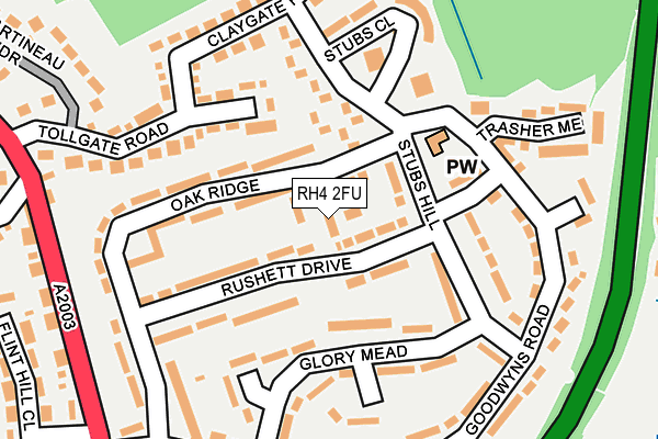 RH4 2FU map - OS OpenMap – Local (Ordnance Survey)