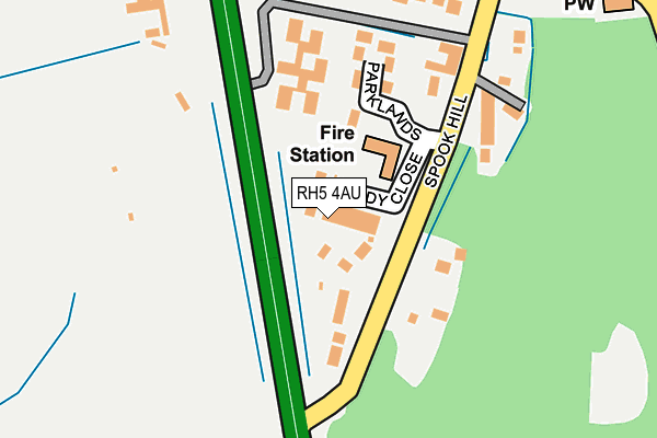 RH5 4AU map - OS OpenMap – Local (Ordnance Survey)