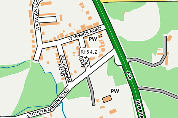 RH5 4JZ map - OS OpenMap – Local (Ordnance Survey)