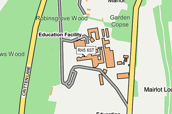RH5 6ST map - OS OpenMap – Local (Ordnance Survey)