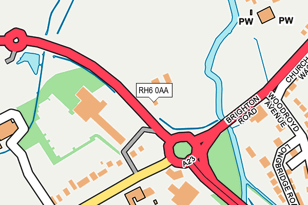 RH6 0AA map - OS OpenMap – Local (Ordnance Survey)