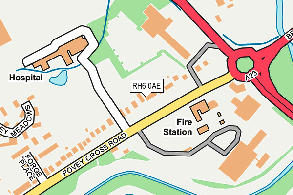 RH6 0AE map - OS OpenMap – Local (Ordnance Survey)