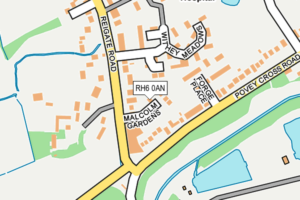 RH6 0AN map - OS OpenMap – Local (Ordnance Survey)