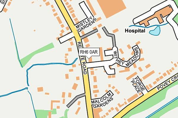 RH6 0AR map - OS OpenMap – Local (Ordnance Survey)