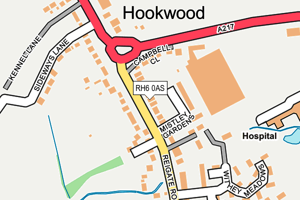 RH6 0AS map - OS OpenMap – Local (Ordnance Survey)