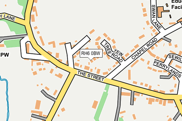 RH6 0BW map - OS OpenMap – Local (Ordnance Survey)