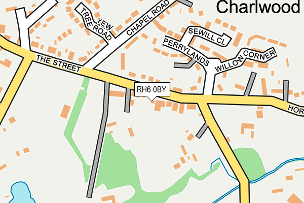 RH6 0BY map - OS OpenMap – Local (Ordnance Survey)