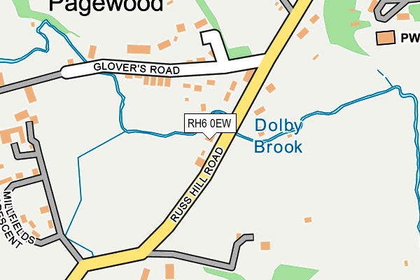 RH6 0EW map - OS OpenMap – Local (Ordnance Survey)