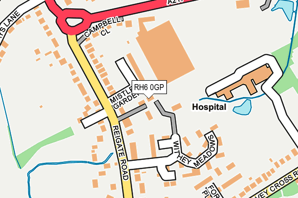 RH6 0GP map - OS OpenMap – Local (Ordnance Survey)