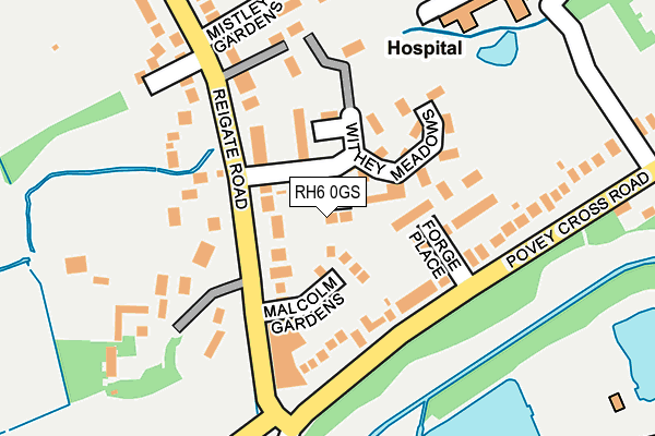 RH6 0GS map - OS OpenMap – Local (Ordnance Survey)