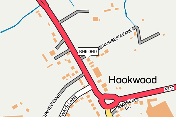 RH6 0HD map - OS OpenMap – Local (Ordnance Survey)