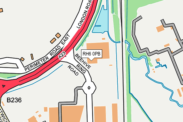 RH6 0PB map - OS OpenMap – Local (Ordnance Survey)