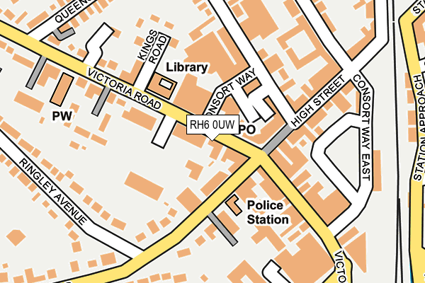 RH6 0UW map - OS OpenMap – Local (Ordnance Survey)