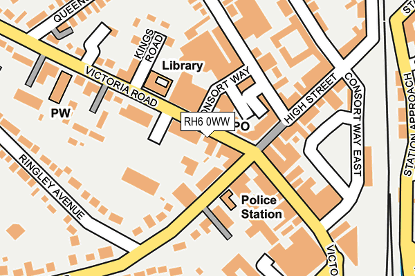 RH6 0WW map - OS OpenMap – Local (Ordnance Survey)