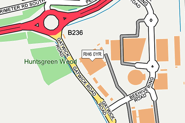 RH6 0YR map - OS OpenMap – Local (Ordnance Survey)