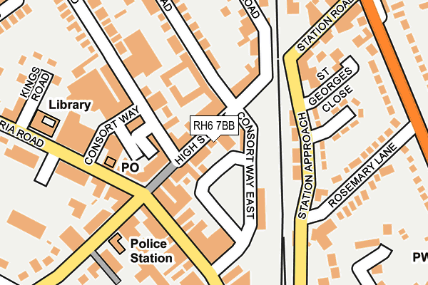 RH6 7BB map - OS OpenMap – Local (Ordnance Survey)