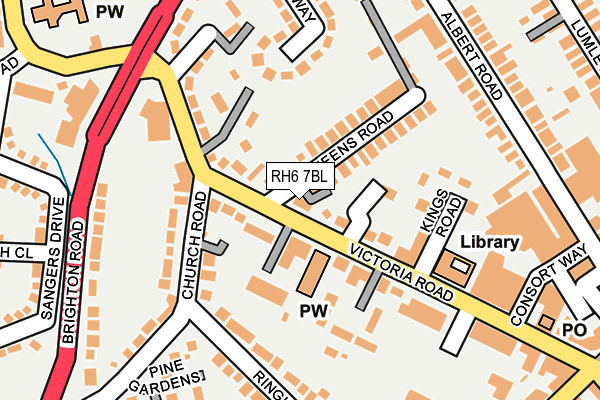 RH6 7BL map - OS OpenMap – Local (Ordnance Survey)