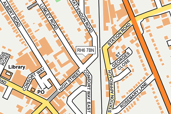 RH6 7BN map - OS OpenMap – Local (Ordnance Survey)