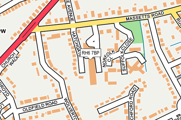 RH6 7BP map - OS OpenMap – Local (Ordnance Survey)