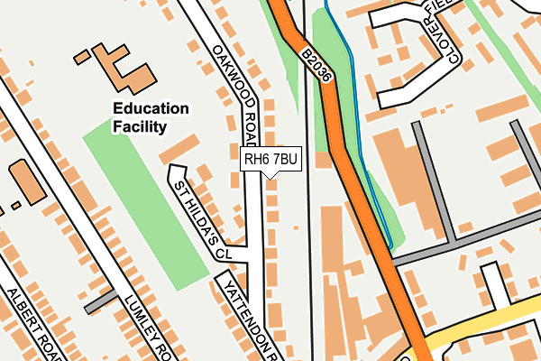 RH6 7BU map - OS OpenMap – Local (Ordnance Survey)