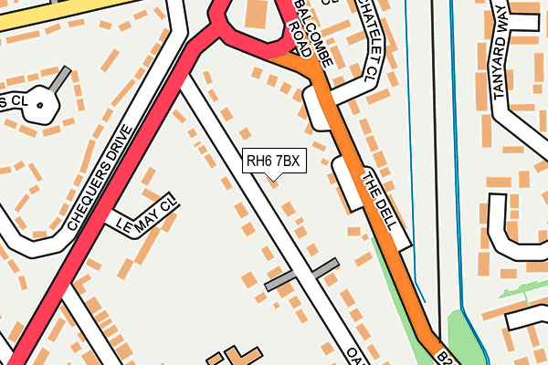 RH6 7BX map - OS OpenMap – Local (Ordnance Survey)