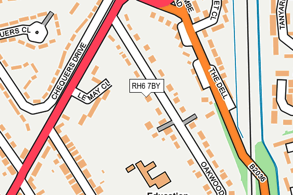 RH6 7BY map - OS OpenMap – Local (Ordnance Survey)