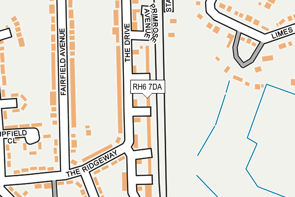 RH6 7DA map - OS OpenMap – Local (Ordnance Survey)