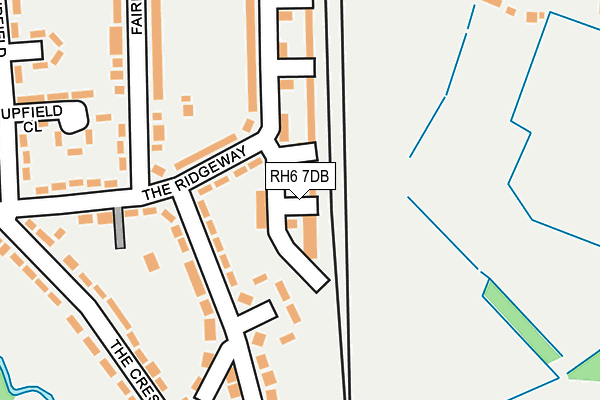 RH6 7DB map - OS OpenMap – Local (Ordnance Survey)