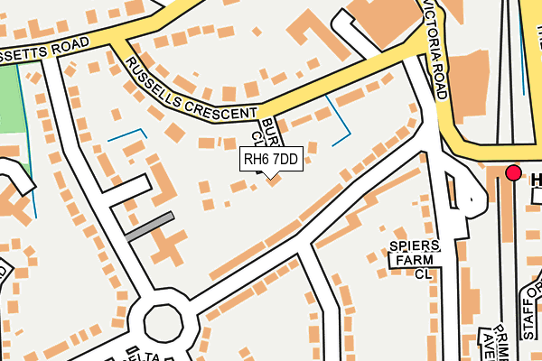 RH6 7DD map - OS OpenMap – Local (Ordnance Survey)