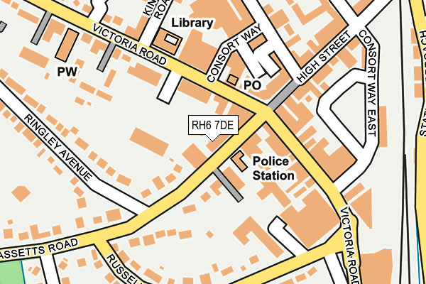 RH6 7DE map - OS OpenMap – Local (Ordnance Survey)