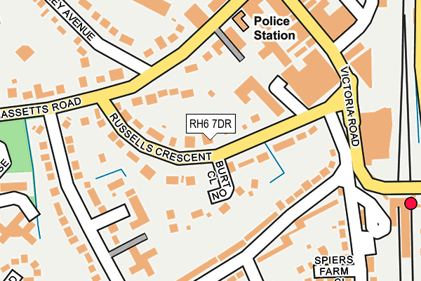 RH6 7DR map - OS OpenMap – Local (Ordnance Survey)