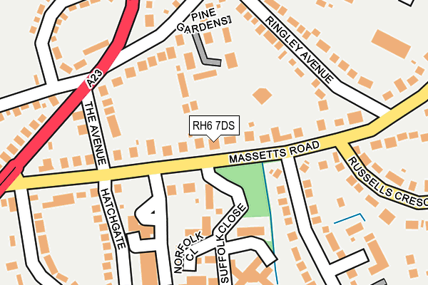 RH6 7DS map - OS OpenMap – Local (Ordnance Survey)