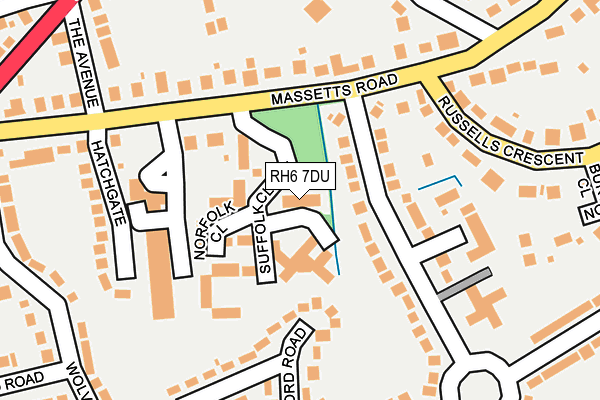 RH6 7DU map - OS OpenMap – Local (Ordnance Survey)