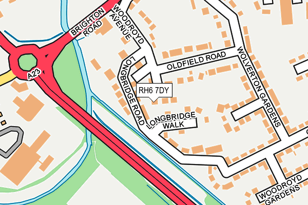 RH6 7DY map - OS OpenMap – Local (Ordnance Survey)
