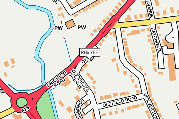RH6 7EE map - OS OpenMap – Local (Ordnance Survey)