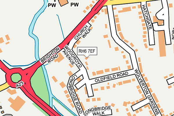 RH6 7EF map - OS OpenMap – Local (Ordnance Survey)